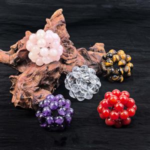 Piedras de Cuarzo Innovadoras, <span class=keywords><strong>Jaspe</strong></span> Calcita, Cristal Natural, Material Mixto, Esferas Redondas para Ventilación de Palmas, para Relajación, Juego, Regalo - Product Image 1