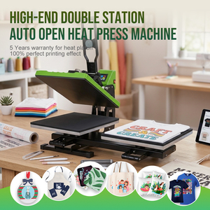 Presse à chaud économique à double poste de <span class=keywords><strong>travail</strong></span> à ouverture automatique pour impression de t-shirts avec système de retrait de la couche - Product Image 4