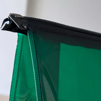Pochette cosmétique transparente en PVC avec logo personnalisé, fermeture éclair noire, OEM et ODM pris en charge