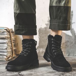 Men's Winter Fleece-lined Leather Boots Casual High-top Non-slip Ankle Boots - Product Image 3