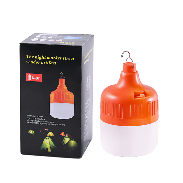 Energy Saving IP65 LED Emergency Bulb with Rechargeable Lithium Battery USB Charging for Outdoor Camping Light