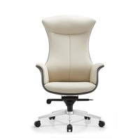 Chaise de bureau de direction en cuir véritable, confortable pour une utilisation prolongée, chaise de patron pivotante et roulante, moderne