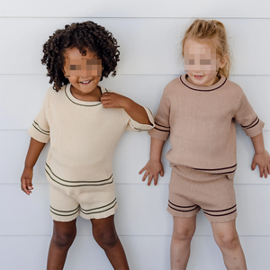 Ensemble de vêtements d'été pour bébé, vêtements pour nouveau-né garçon et fille, t-shirt à manches courtes en tricot pour bébé et short, tenue 2 pièces - Product Image 6