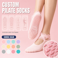 Chaussettes de yoga antidérapantes de qualité supérieure, design à sangle de ballet, logo, chaussettes de Pilates, vente en gros, chaussettes personnalisées pour femmes