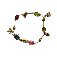 Bracelet tendance pour enfants en acier inoxydable plaqué or 18 carats avec perles et pendentif cœur, idéal pour mariage ou cadeau de fête