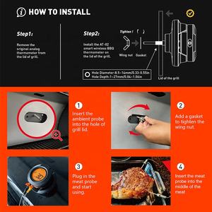 Thermomètre numérique sans fil intelligent Hypersynes AT-02 Bluetooth 5.1, outil <span class=keywords><strong>de</strong></span> cuisine en forme <span class=keywords><strong>de</strong></span> dôme, 2 sondes, portée 60+M, capteur 0-300 130cm - Product Image 5