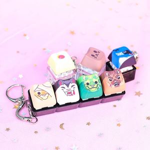 Llavero LED Cuadrado Personalizado con Sonido Creativo, Lindo Llavero de Acrílico con Diseño de Dibujos Animados, Clicker Antiestrés, Regalo de Plástico Impermeable - Product Image 3