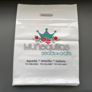 高品質の印刷デザインhdpeldpeホワイトダイカッティングハンドルキャリーショッピングポリプラスチックパッケージバッグ - Product Image 2