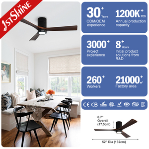 Ventilatore da <span class=keywords><strong>Soffitto</strong></span> di Lusso 1stshine con Pale in Legno Massello, Telecomando, Luce LED, Alta Qualità e Prestazioni Elevate - Product Image 3