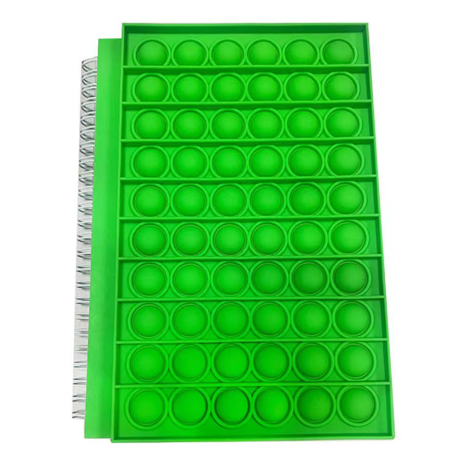 Wholesale amazon popular silicone poppet colorful sensory cover children school pops bubble push fidget notebook