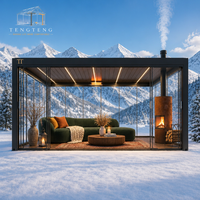 Pergola bioclimatique de luxe en alliage d'aluminium imperméable avec structure thermolaquée et certifiée CE pour extérieur, jardin et terrasse