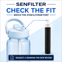 Filtre de remplacement pour bouteille d'eau, charbon actif PP, réduit les contaminants, le chlore, conserve les minéraux, sans BPA, pour la maison