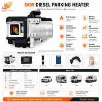 Chauffage de stationnement 12V 5KW pour eau chaude avec télécommande pour voitures diesel, essence, SUV, pick-up, camping-car