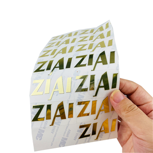 Nhãn tự dính kim loại chữ nhãn Sơn màu vàng lá Nhãn dán nhãn hiệu riêng xe Decals dán vinyl - Product Image 1