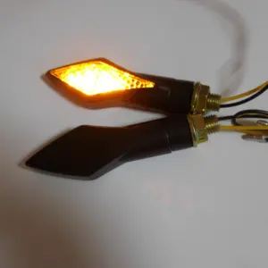 12V Mini Motorcycle LED Turn Signal Indicator Lamp Amber Blinker Light For Scooter