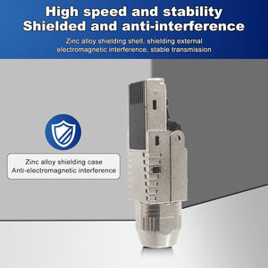 Connecteur Ethernet RJ45 blindé STP en alliage de zinc, 8 broches, montage sur panneau, sans outil, Cat8, prise modulaire sans micro-ondes ni outil - Product Image 2