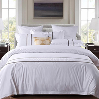 Parure de Lit en Coton 300TC Brodé pour Hôtels, Housse de Couette