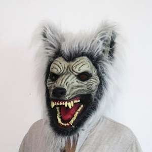 Halloween Noël Diable Loup Tête Masque Nouvelle Peluche Loup Gris Loup Couvre-chef Usine Directe Transfrontalière pour Jeu de Rôle Latex - Product Image 5