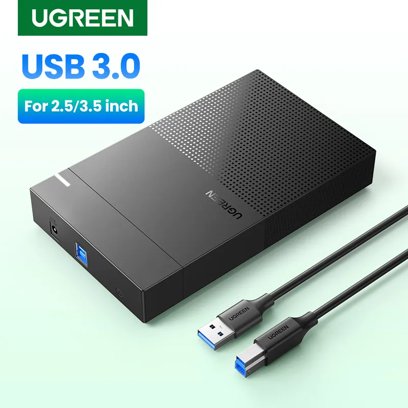 Ugreen HDD 케이스 3.5 2.5 SATA를 USB 3.0 어댑터 외장 하드 드라이브 인클로저 리더 SSD 디스크 HDD 상자 케이스 HD 3.5 HDD 케이스