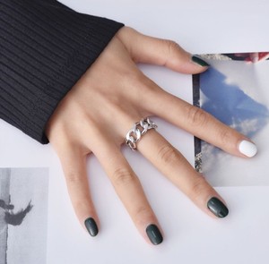 2021 Jewelry Design Geometric <strong>Thumb</strong> <strong>Ring</strong> Vintage Chunky Chain <strong>Rings</strong> for <strong>Women</strong> - Product Image 2