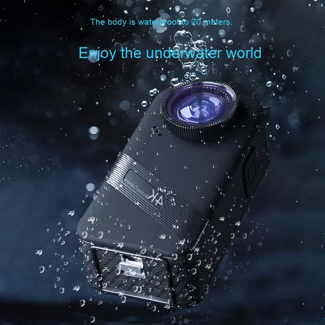 Mini 4K Vlogging Camera Night Vision IP68 Waterproof Anti-Shock Outdoor Sports Adventure Cycling IOS App 60G CMOS MicroSD 166