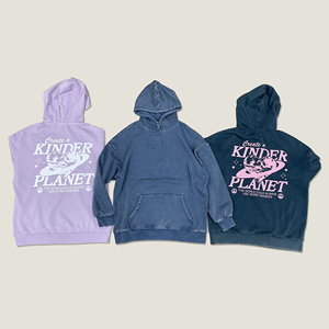 Custom Logo Stone Washed Pullover Street Style Women Acid Wash Sun Faded Hoodies Drawstring - Product Image 1