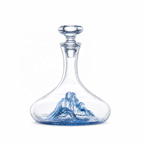Ensemble de carafes en verre cristal minimaliste motif montagne pour les fêtes