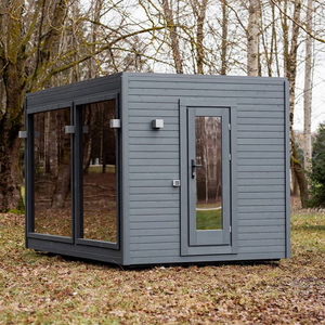 Cabine de sauna carrée électrique moderne d'extérieur en gros, durable et résistante aux intempéries, en bois, pour club de santé commercial, spa et villa - Product Image 1