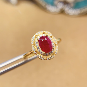 Anillo de Plata de Ley 925 con Baño de Oro de 18k y Zafiro/Rubí Natural para Mujer, Uso Diario, Regalo, Venta al Por Mayor de Fábrica - Product Image 3