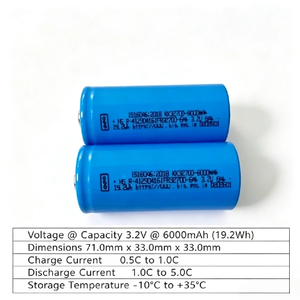 แบตเตอรี่ทรงกระบอก LiFePO4 32700 ขนาด 3.2V 6000mAh แบบชาร์จได้ สำหรับเก็บพลังงานแสงอาทิตย์ - Product Image 4