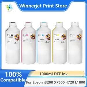 Tinta DTF blanca XP600 de 1000ml de alta calidad para impresora Epson L805 i3200 L1800 DTF, fabricante de tinta de pigmento de transferencia textil Premium