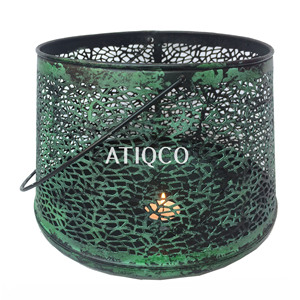 Lo último en votiva de hierro verde elegante con asa para eventos especiales, decoración con luz en T, diseño maravilloso, tarro de vela de tamaño personalizado - Product Image 1