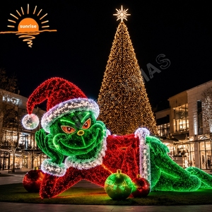 Décoration lumineuse LED imperméable pour Noël en extérieur, grande figurine assise sur une boîte cadeau pour les parcs à thème et les événements commerciaux - Product Image 6