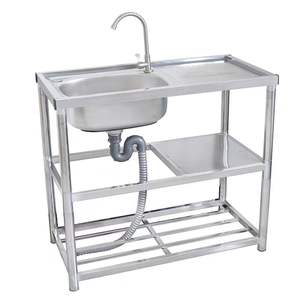 Nuovissimo lavello a 201/304 in acciaio inox mobile verticale con piattaforma commerciale addensato lavello per verdure con supporto - Product Image 4