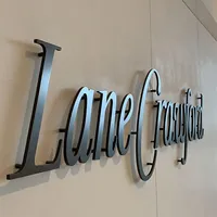 Letrero de Acero Inoxidable con Letras Cortadas por Láser, Logotipo Metálico 3D Personalizado, Decoración de Pared para Negocios, Publicidad, Dirección