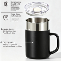 Taza de Café Aislada al Vacío de 16 oz de Marca Privada, Color, Material y Empaque Personalizados con Logotipo para Distribuidores de Marcas