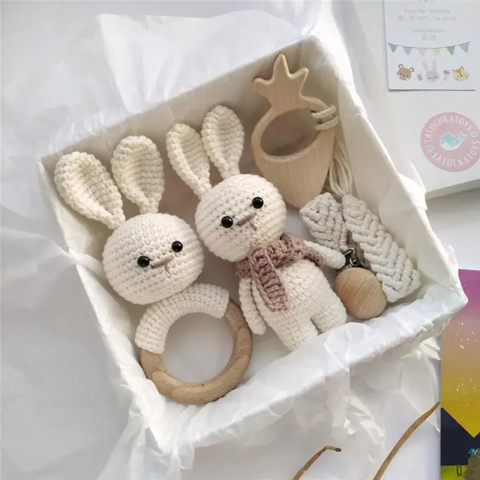 New W6406 Neutral Bunny Baby Geschenk zum ersten Mal Mutter Geschenk Narwal Baby Rassel