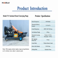 Pompe à béton électrique diesel portable avec débit de 45 m³/h, moteurs doubles, machine de mélange robuste pour la construction