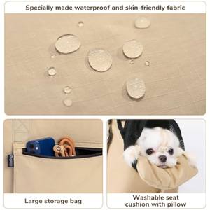 Transportín de Lujo para Mascotas DAFEEL, Color Caqui, Oxford, Suave, Impermeable, con Diseño Lateral Confortable para Viajes de Mascotas Pequeñas, Capacidad de 15 kg - Product Image 5