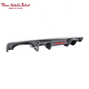 Di alta qualità auto A3 S3 in fibra di carbonio diffusore paraurti posteriore Splitter mento con la luce per <span class=keywords><strong>Audi</strong></span> A3 S3 2013 2014 2015 2016 - Product Image 1