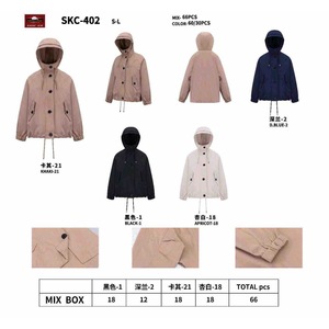HDJ เสื้อโค้ทมีฮู้ดสำหรับผู้หญิงไซส์ใหญ่ SKC-402 ปิดด้วยกระดุม เสื้อคลุมลำลองอุ่นๆ สำหรับฤดูใบไม้ร่วง ไซส์ S-L - Product Image 1