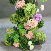 Accessoires de mariage, style forêt, fleurs artificielles en soie, arche de fleurs d'hortensia, toile de fond, arches murales, décoration florale de scène de fête