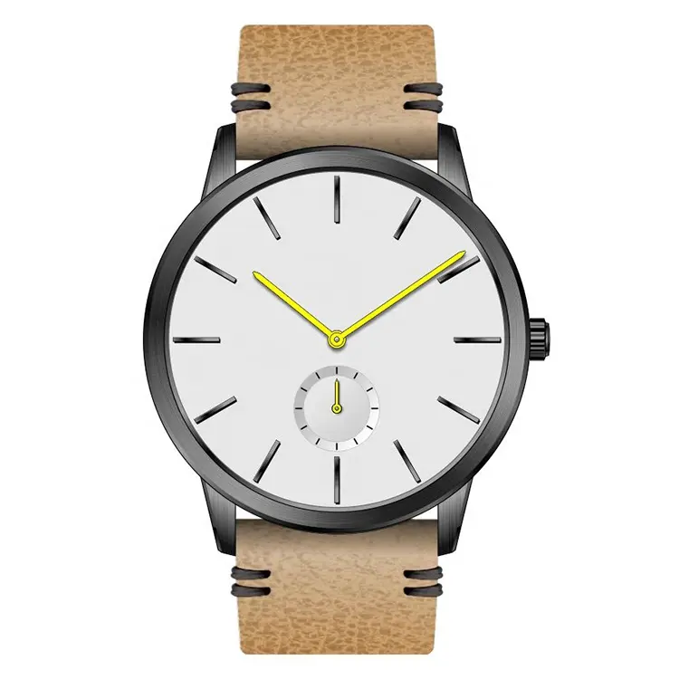 Nuovi orologi personalizzati con cinturino in pelle con movimento in acciaio inossidabile e quarzo 2857