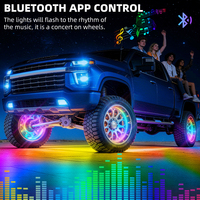 Kit d'éclairage LED pour jantes de voiture, personnalisable, RGB, RGBW, blanc pur, simple rangée, 5, 10, 12 rangées, 15,5, 17 pouces, pour camion