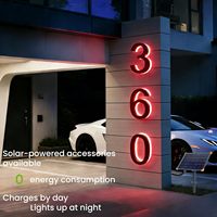 Números de Casa Retroiluminados Personalizados al por Mayor, Luces LED Solares de Acero Inoxidable, Resistentes al Agua IPX6, Garantía de 2 Años para Empresas y Hospitales