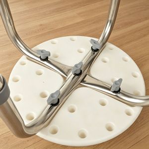 Chaise de douche réglable en acier inoxydable, hauteur 32 cm, 35-45 cm, équipement de sécurité pour salle de bain - Product Image 1