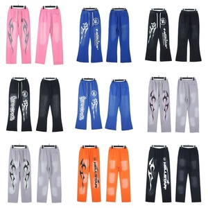 NFC Star - Pantalones Casuales de Estilo Europeo Americano, 100% Algodón, Talla XL, Lavados, Desgastados, Retro, Ligeramente Acampanados y Rectos - Product Image 2