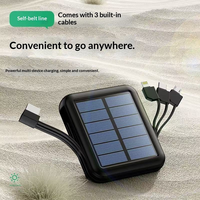 Batterie Externe Solaire Compacte 10000mAh avec Rétroéclairage et Câble, Chargeur Mobile Personnalisable en Gros