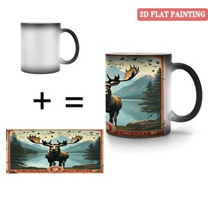 Frosted Black <b>Ceramic</b> <b>Mug</b> 11oz Heat Activated Color Changing Cup Festival Gift Bulk Supply - Product Image 4