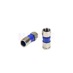 ขั้วต่อสายเคเบิล CATV กันน้ำ <span class=keywords><strong>ร</strong></span>ุ่น F59 F6 แบบบีบอัด สำหรับสายโคแอกเชียล RG6 - Product Image 1